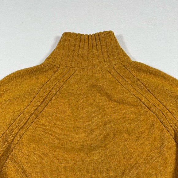 Banana Republic Italian Merino Wool Henley Sweater mustard yellow Men SMALL - Picture 7 of 7